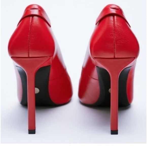 Zara Red Stiletto High Heels size 8 - Picture 4 of 14
